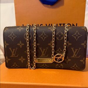 Louis Vuitton Brown Monogran Wallet on Chain Lily bag